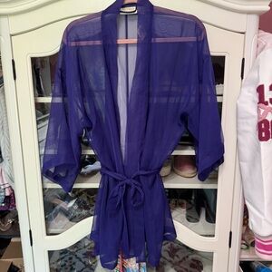 NWT Vintage VICTORIA'S SECRET Gold Label Purple Silky Vintage Robe